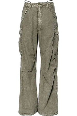 R13 Pantalones con efecto teñido