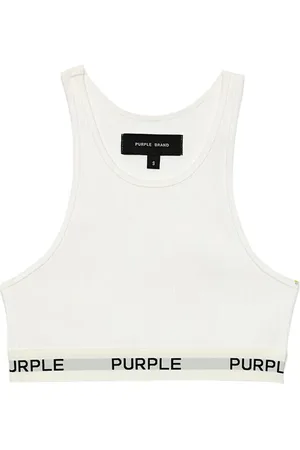 Purple Brand Top corto con franja del logo