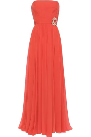 Elie saab Vestido de fiesta strapless con detalles de cristal