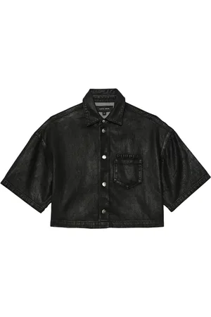 Purple Brand Camisa corta de mezclilla