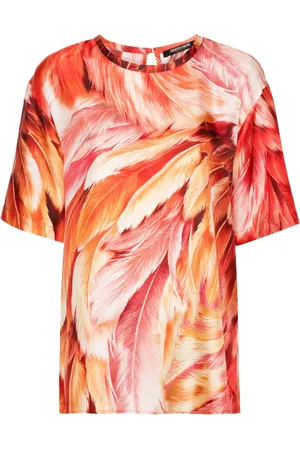 Roberto Cavalli Playera con estampado de plumaje