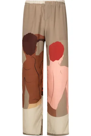 AMIR SLAMA Pantalones rectos con estampado gráfico