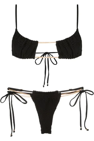AMIR SLAMA Bikini texturizado con detalle de cadena