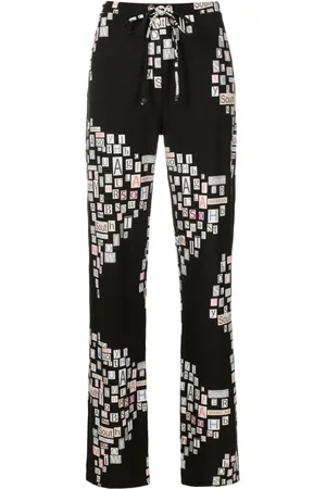 AMIR SLAMA Pantalones rectos con texto estampado