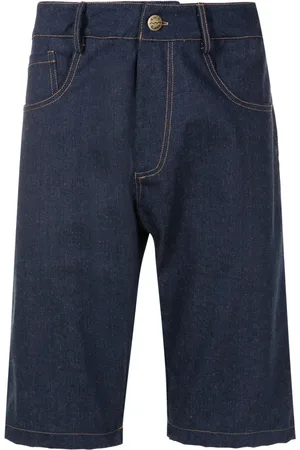 AMIR SLAMA Shorts de mezclilla con parche del logo