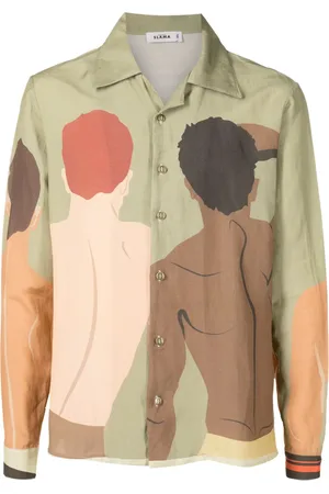 AMIR SLAMA Camisa manga larga con estampado gráfico