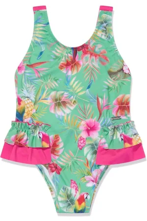 PATACHOU Traje de baño con volantes y estampado tropical