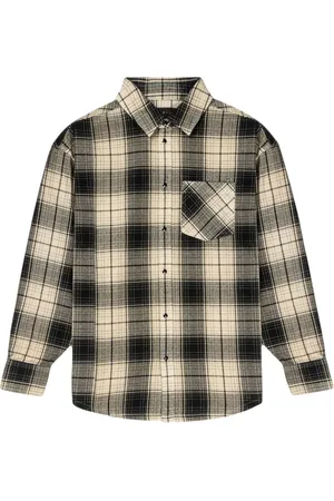 Purple Brand Camisa manga larga con motivo de cuadros
