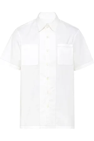 Prada Camisa manga corta con logo estilo triángulo