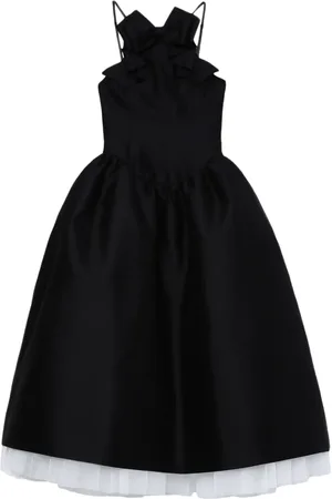 Shushu/Tong Vestido midi acampanado con detalle de moño