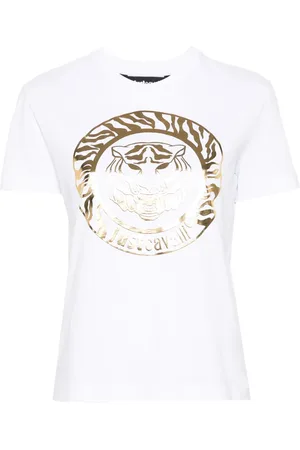 Roberto Cavalli Playera con logo estampado