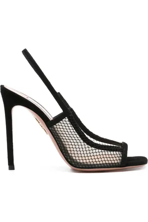 Aquazzura Sandalias de gamuza con panel de malla