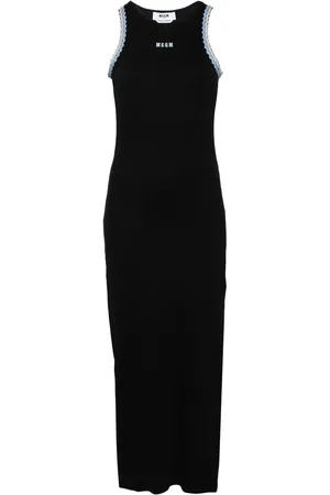 Msgm Vestido largo con logo bordado
