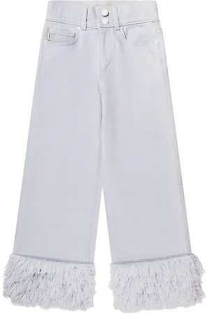 DL1961 Kids Jeans con ribete de pelo artificial