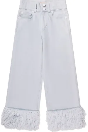 DL1961 Kids Jeans con ribete de pelo artificial
