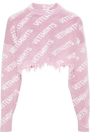 Vetements Suéter de lamé con logo en jacquard