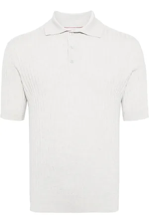 Brunello Cucinelli Playera tipo polo tejida