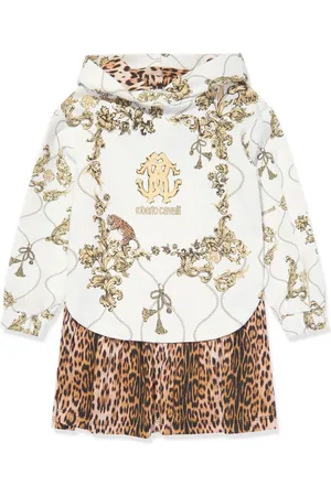 Roberto Cavalli Vestido con cadenas estampadas