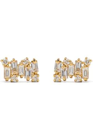 Suzanne Kalan Aretes Shimmer en oro amarillo de 18kt con diamantes
