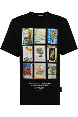 Marine Serre Playera con estampado gráfico