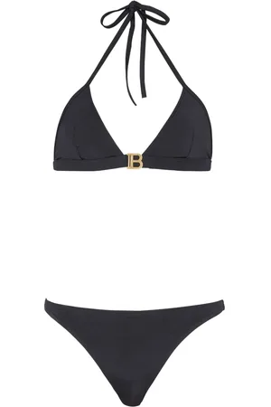 Balmain Bikini estilo triángulo con logo estampado