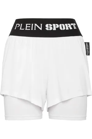 Philipp Plein Shorts deportivos con logo en la pretina