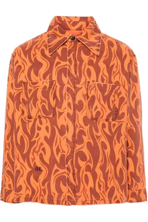 ERL Sobrecamisa con llamas estampadas