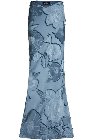 Etro Falda larga con motivo floral en jacquard