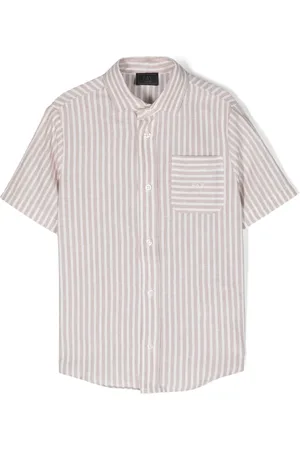 FAY Camisa manga corta con rayas estampadas