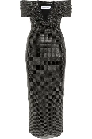 Self-Portrait Vestido largo con detalles de strass
