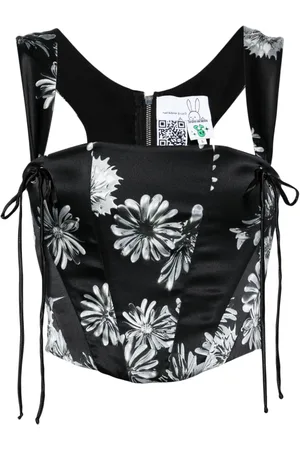 Natasha Zinko Top estilo corset con estampado floral
