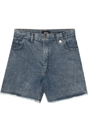 EgonLab Shorts de mezclilla con efecto lavado