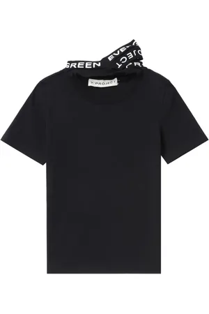 Y / PROJECT Playera con cuello triple y logo estampado