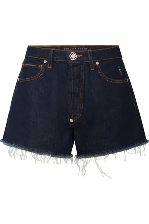 Philipp Plein Shorts de mezclilla con aplique del logo