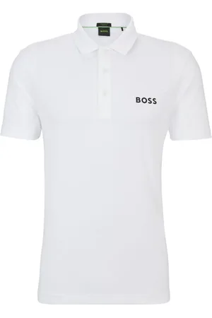 HUGO BOSS Playera tipo polo con logo estampado en jacquard