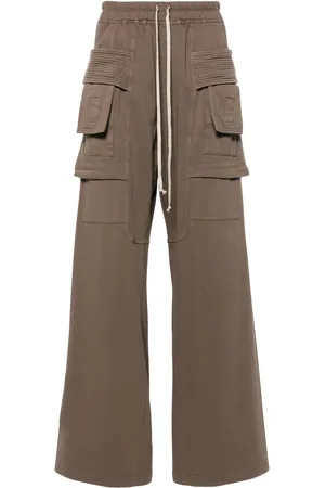Rick Owens Pants con cordones y paneles de canalé