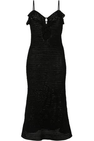 Self-Portrait Vestido midi de crochet