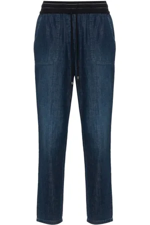 LORENA ANTONIAZZI Jeans ajustados con cordones en la pretina