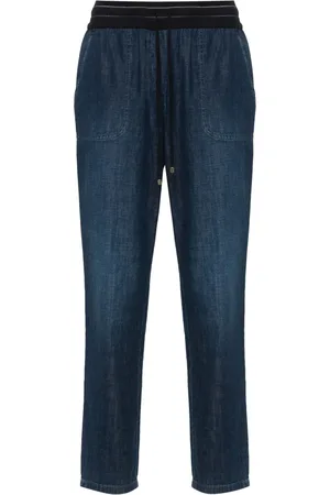 LORENA ANTONIAZZI Jeans ajustados con cordones en la pretina