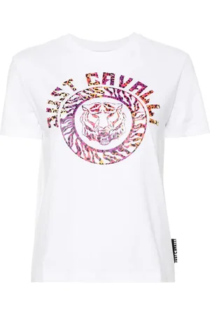 Roberto Cavalli Playera con logo estampado