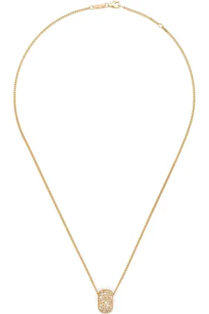 Adina Reyter Collar Big Bead en oro amarillo de 14kt con dije de diamantes