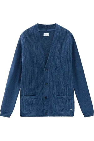 Woolrich Cárdigan tejido de canalé con cuello en V