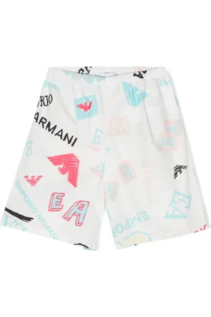 Emporio Armani Shorts de popelina con logo estampado