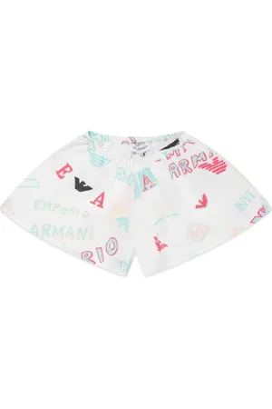 Emporio Armani Shorts de popelina con logo estampado
