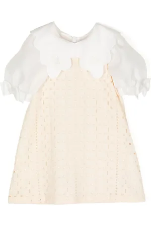 HUCKLEBONES LONDON Vestido midi con bordado inglés