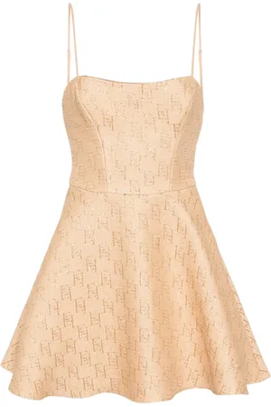 Elisabetta Franchi Vestido corto con logo en jacquard