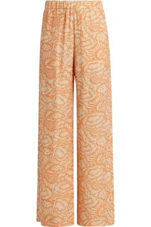 Stella McCartney Pantalones de seda anchos