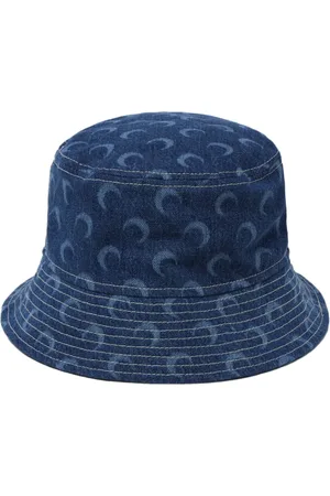Marine Serre Gorro de pescador de mezclilla con estampado Crescent Moon