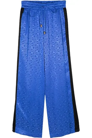 Roberto Cavalli Pantalones rectos con logo en jacquard