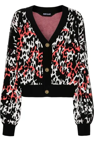 Roberto Cavalli Cárdigan corto con estampado de leopardo